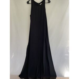 Alice Olivia Split Hem Long Black Sleeveless Tank Dress Sheer Small P